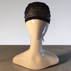 Head Wrap/ Hijab Cap W/ Rhinestones,Set -2, Elastic Back, One Size